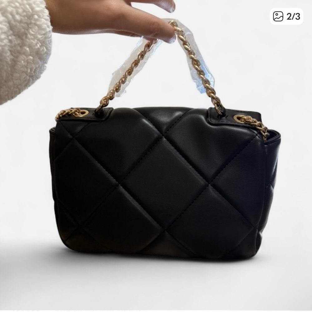 Badgley Miscka Black Quilted Shoulder Bag - Picture 2 of 3